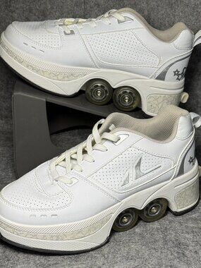 Retractable Roller Skate Sneakers - Womens Size 8.5 - Fold Out Wheels w/Tools